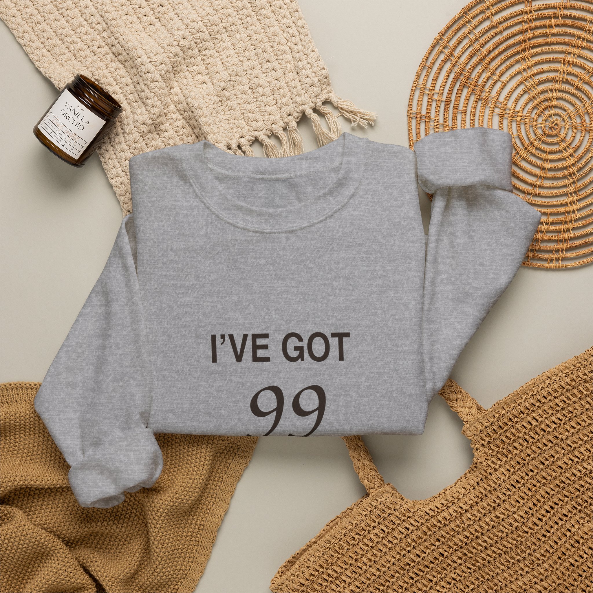 I’ve Got 99 Problems Sweatshirt | But God Is Bigger Christian Crewneck - Image 16